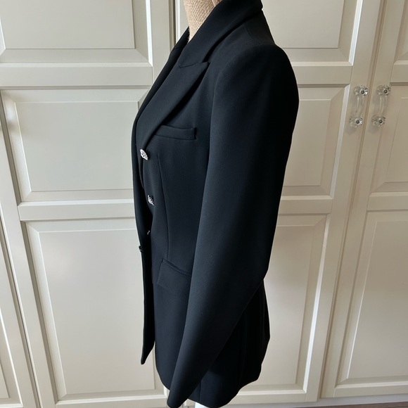 Zara Chic Black Double-Breasted Blazer with Rhinestone Buttons Size S NWT - Picture 8 of 11